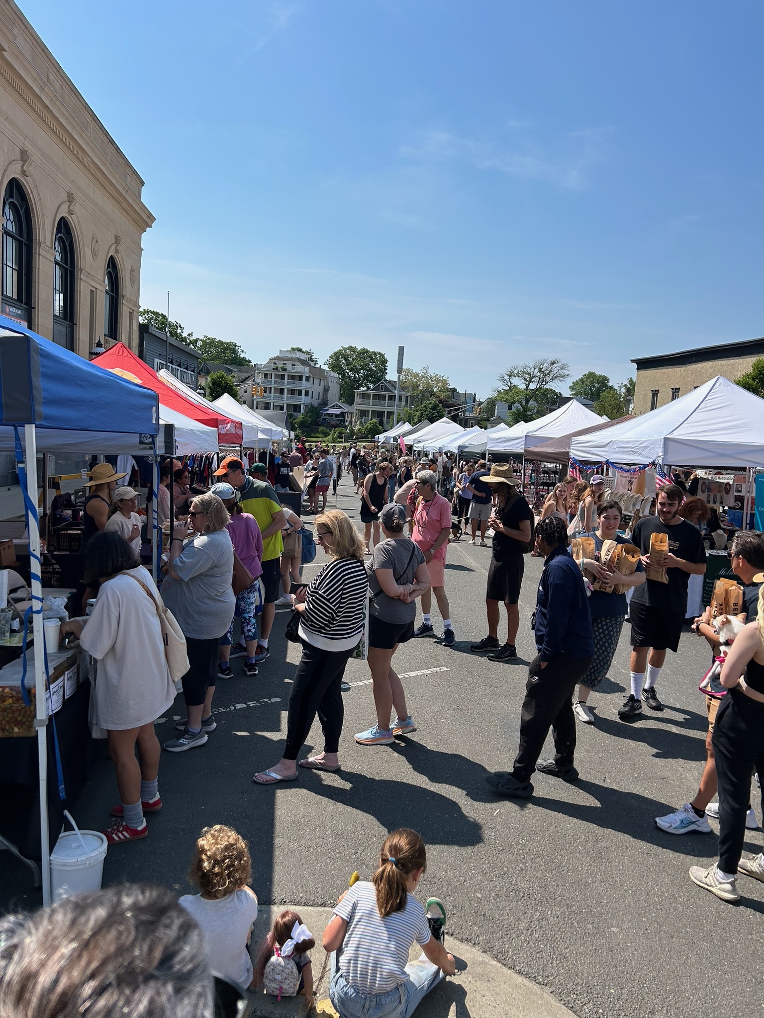 Public market on a downtown street