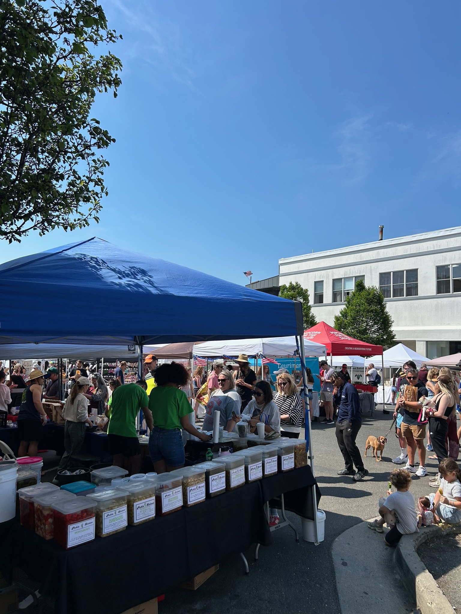Food vendor booth at a community market